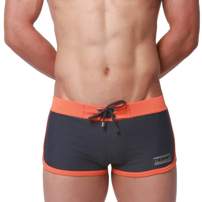 Desmiit Retro Waistband  Swim Trunks