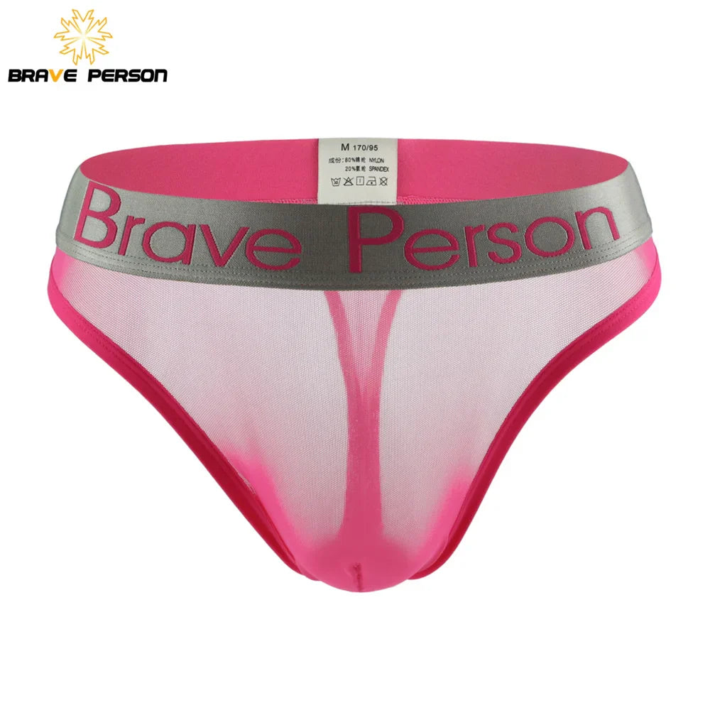 BRAVE PERSON Men's Briefs Transparent Low-waist Briefs