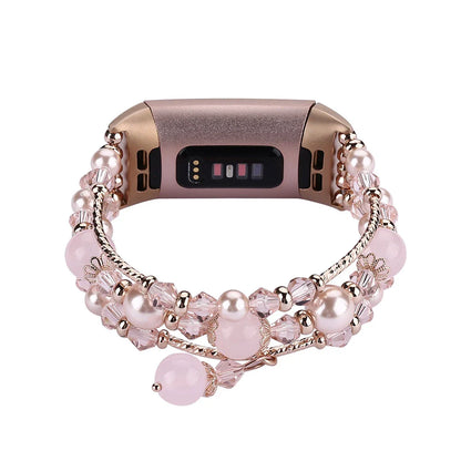 Fitbit Charge 6, 5, 4, 3, Fashion Beaded Strap