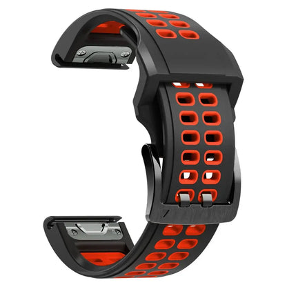 Garmin QuickFit 22/26mm Silicone Band, Solid or Two-Tone Perforated