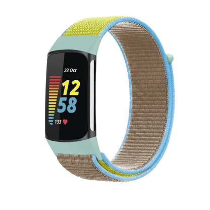 Fitbit Charge 5 6 Nylon Velcro Band - Durable Comfortable Strap