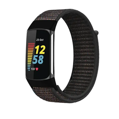 Fitbit Charge 5 6 Nylon Velcro Band - Durable Comfortable Strap