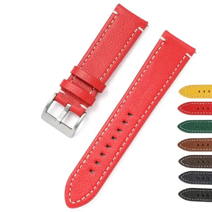 Suunto Race, Vertical & 9 Peak Pebbled Leather Band with Stitching