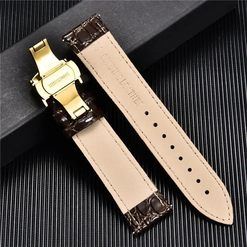 TicWatch Pro 5, Pro 3 & E3 Crocodile-Pattern Leather Clasp Band