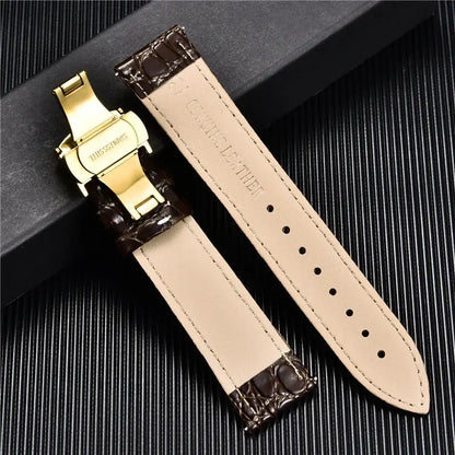 TicWatch Pro 5, Pro 3 & E3 Crocodile-Pattern Leather Clasp Band