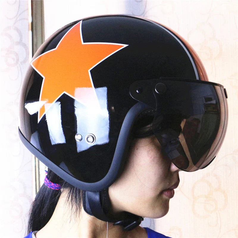 Universal 3-Snap Visor for Open-Face Motorcycle Helmet