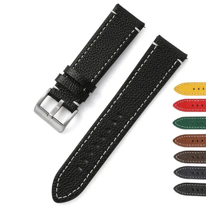 Suunto Race, Vertical & 9 Peak Pebbled Leather Band with Stitching