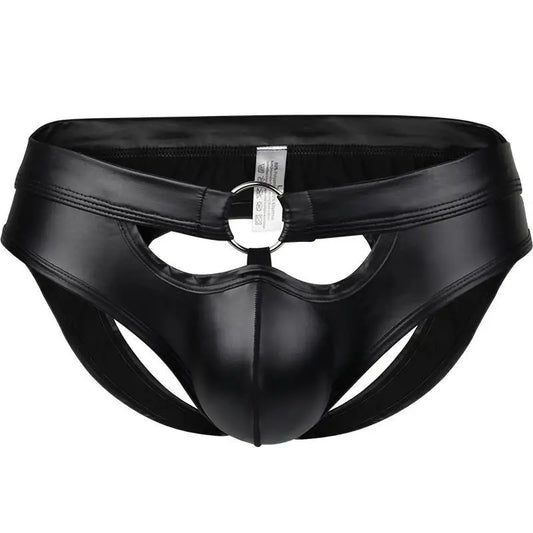 CLEVER-MENMODE Faux Leather Mens Briefs Erotic Underwear