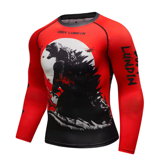 Godzilla Men's Quick Dry Long Sleeve Tech Shirt (M, L, XL, 2XL)