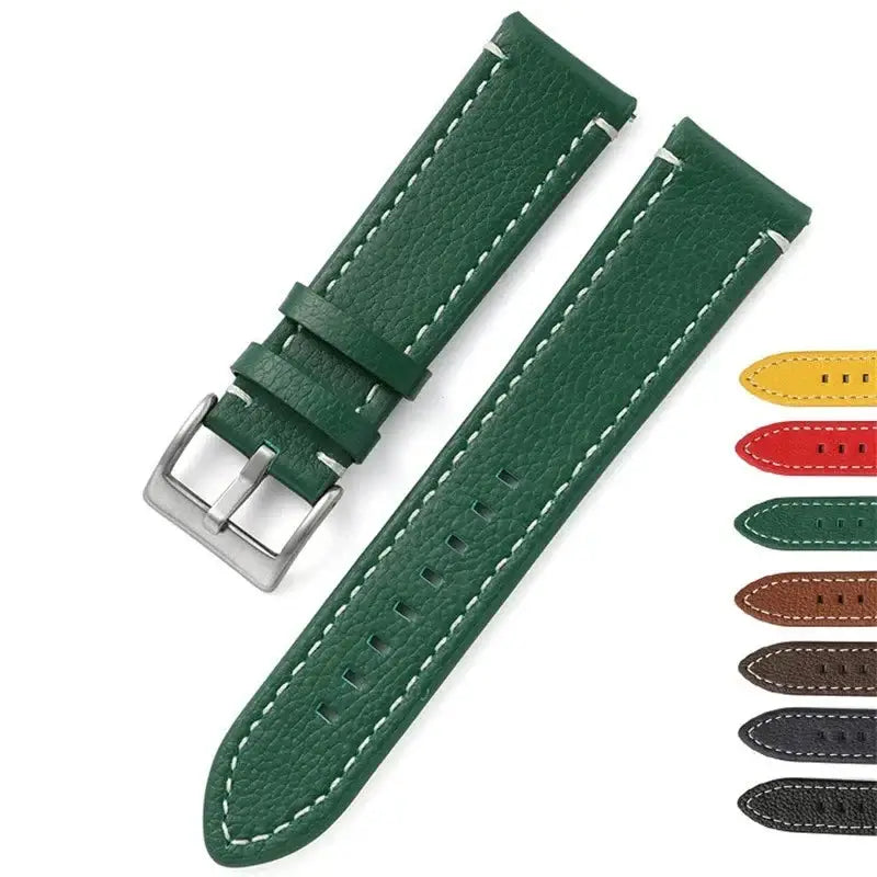 Suunto Race, Vertical & 9 Peak Pebbled Leather Band with Stitching