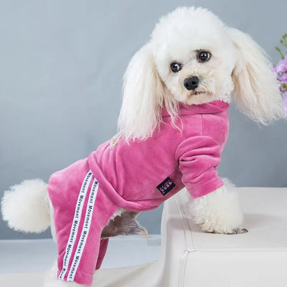 Velvet Dog Cat Jumpsuit Coat Classic Apparel 5 sizes