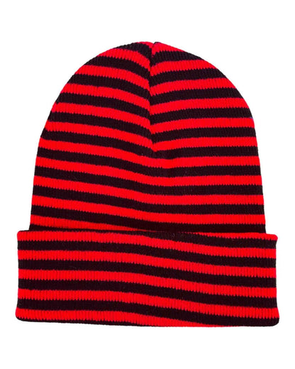 HAAKWEAR Classic RORO Cuffed Beanie / Hat - Black / Red, Made in USA