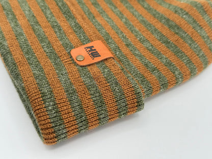 HAAKWEAR Classic RORO Cuffed Beanie / Hat - Brown / Green, Made in USA