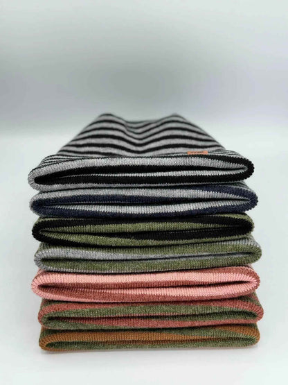 HAAKWEAR H Stitch RORO Cuffed Beanie (Patented Design) Gray / Green, Made in USA