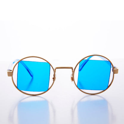 Gold Psychedelic Round Sunglasses - Haze 2