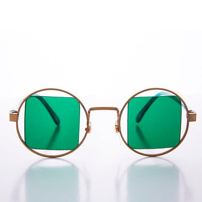 Gold Psychedelic Round Sunglasses - Haze 2