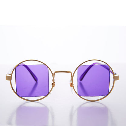 Gold Psychedelic Round Sunglasses - Haze 2