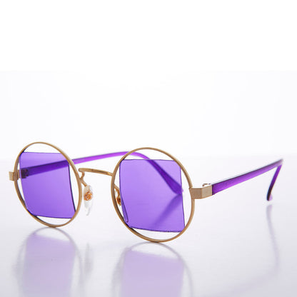 Gold Psychedelic Round Sunglasses - Haze 2