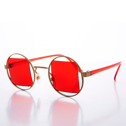 Gold Psychedelic Round Sunglasses - Haze 2