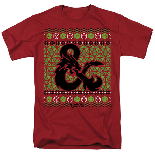 Dungeons And Dragons Ampersand Logo Ugly Christmas Mens T Shirt Cardinal Officially Licensed