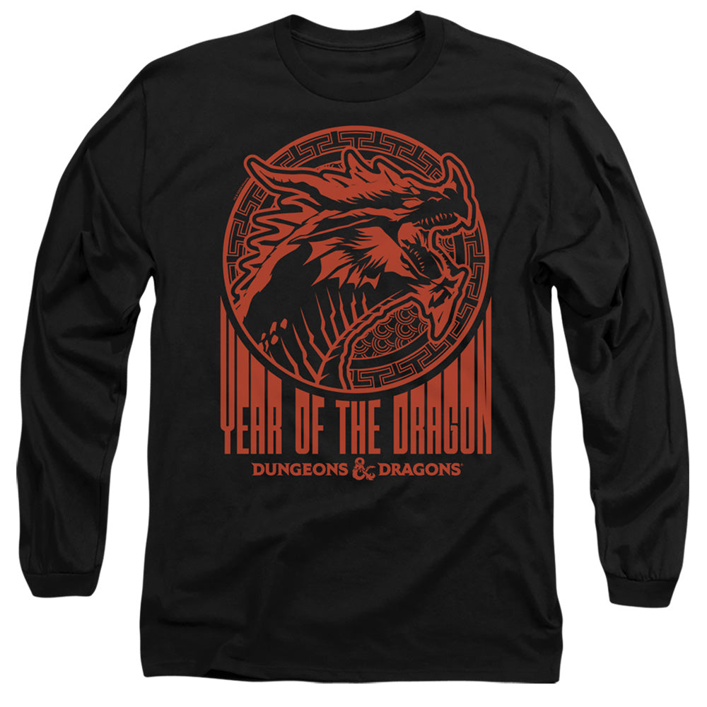 Dungeons And Dragons Year Of The Dragon Street Red Mens Long Sleeve Shirt Black Officially Licensed