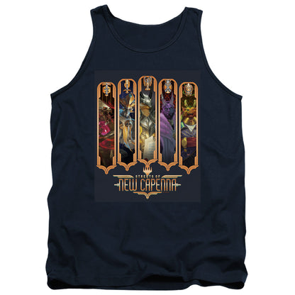 Magic The Gathering The Five Houses Mens Tank Top Shirt Navy Officially Licensed