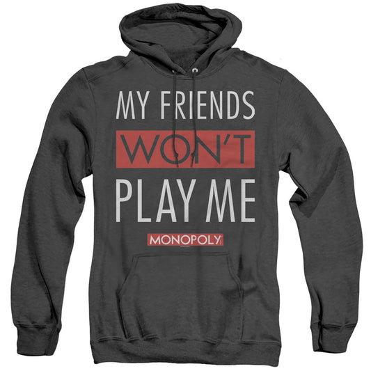 Monopoly My Friends Mens Heather Hoodie Black Officially Licensed