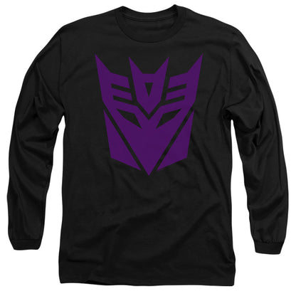 Transformers Decepticon Logo Mens Long Sleeve Shirt Black Officially Licensed