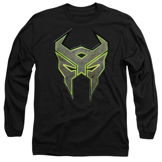 Transformers Glowing Terrorcon Logo Mens Long Sleeve Shirt Black Officially Licensed