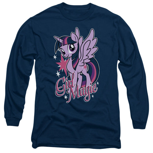 My Little Pony Tv Girl Magic Mens Long Sleeve Shirt Navy Blue Officially Licensed