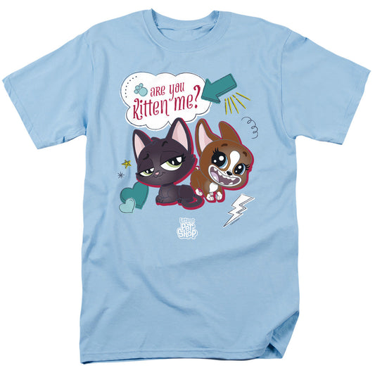 Littlest Pet Shop Are You Kitten Me Mens T Shirt Light Blue Officially Licensed