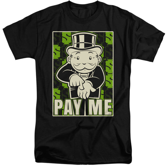 Monopoly Pay Me Mens Tall T Shirt Black Officially Licensed