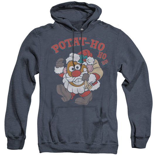 Mr Potato Head Ho Ho Ho Mens Heather Hoodie Navy Officially Licensed