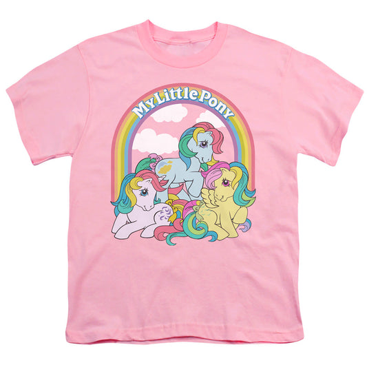 My Little Pony Retro Under the Rainbow Kids Youth T Shirt Pink Officially Licensed
