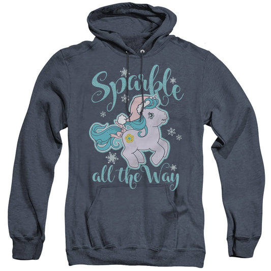My Little Pony Retro Sparkle All The Way Mens Heather Hoodie Navy Officially Licensed