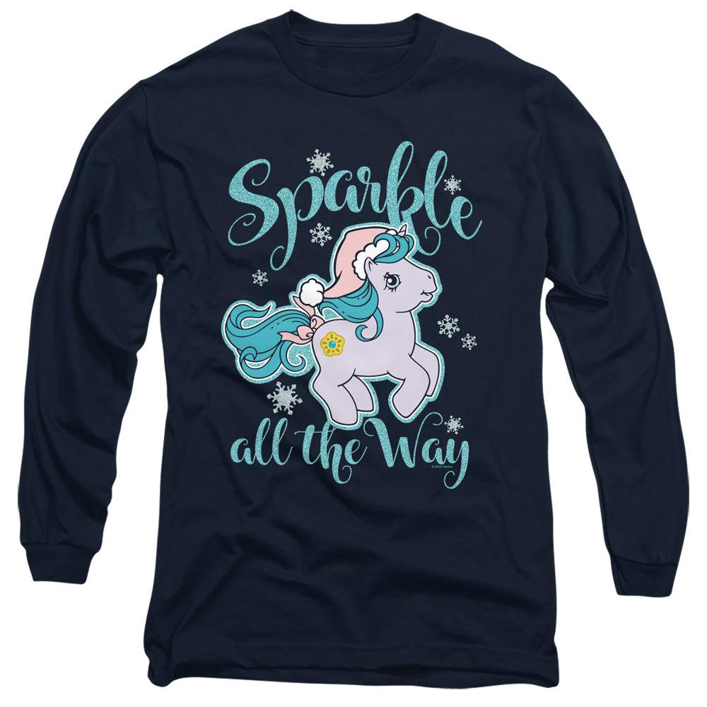 My Little Pony Retro Sparkle All the Way Mens Long Sleeve Shirt Navy Blue Officially Licensed