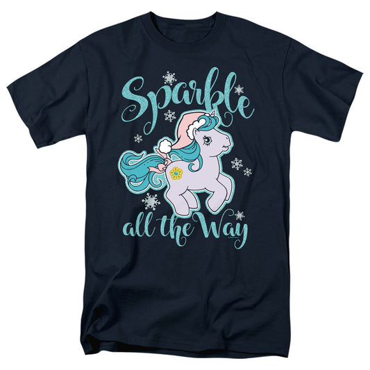My Little Pony Retro Sparkle All the Way Mens T Shirt Navy Blue Officially Licensed