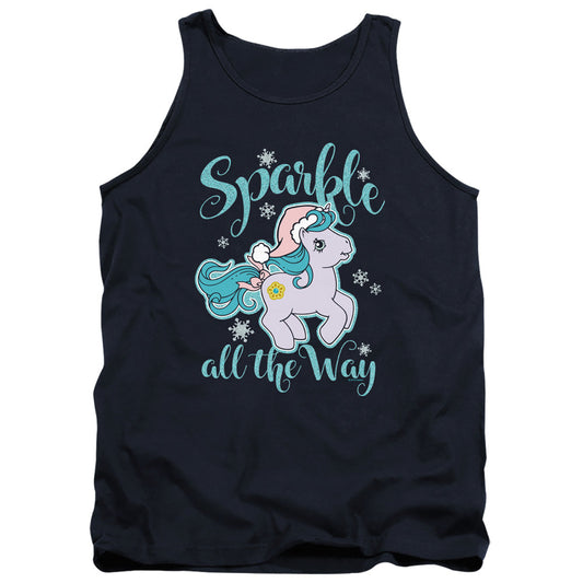My Little Pony Retro Sparkle All the Way Mens Tank Top Shirt Navy Blue Officially Licensed