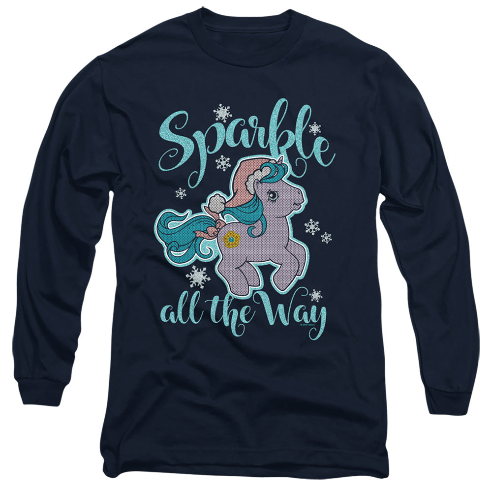 My Little Pony Retro Sparkle All The Way 2 Mens Long Sleeve Shirt Navy Officially Licensed