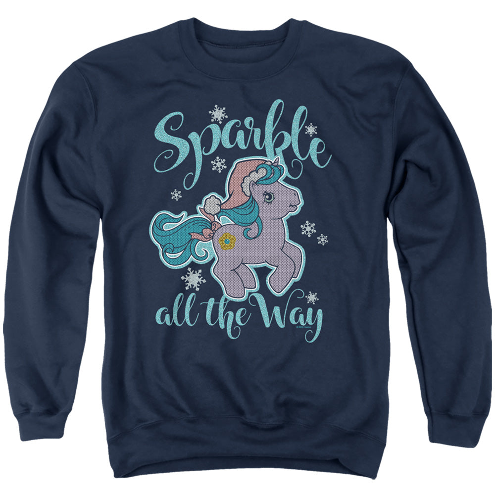 My Little Pony Retro Sparkle All the Way 2 Mens Crewneck Sweatshirt Navy Blue Officially Licensed