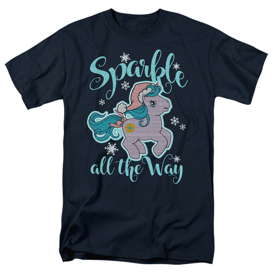 My Little Pony Retro Sparkle All the Way 2 Mens T Shirt Navy Blue Officially Licensed
