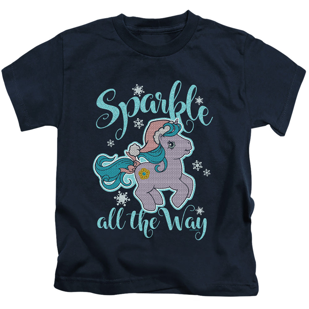 My Little Pony Retro Sparkle All the Way 2 Juvenile Kids Youth T Shirt Navy Blue Officially Licensed