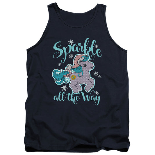 My Little Pony Retro Sparkle All the Way 2 Mens Tank Top Shirt Navy Blue Officially Licensed