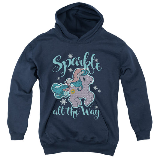 My Little Pony Retro Sparkle All the Way 2 Kids Youth Hoodie Navy Blue Officially Licensed