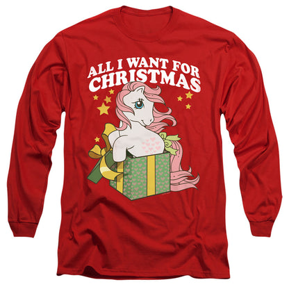 My Little Pony Retro All I Want Mens Long Sleeve Shirt Red Officially Licensed