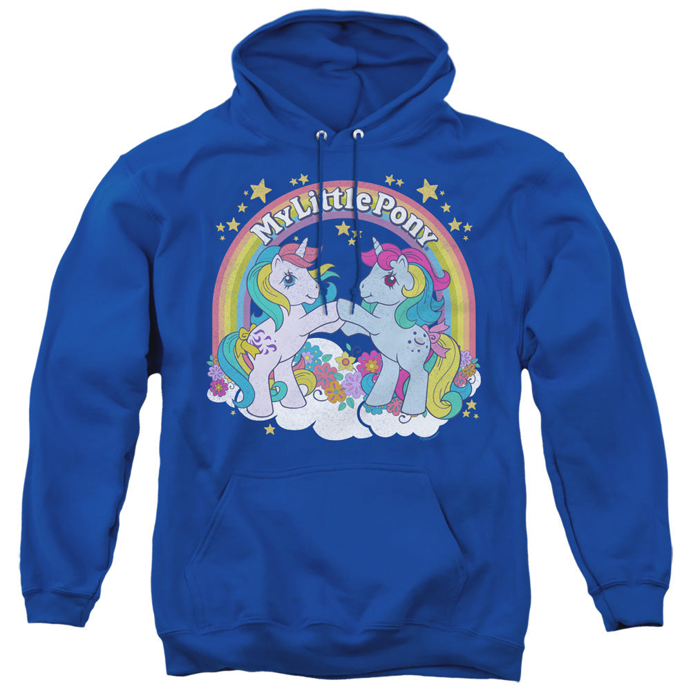 My Little Pony Retro Unicorn Fist Bump Mens Hoodie Royal Blue Officially Licensed