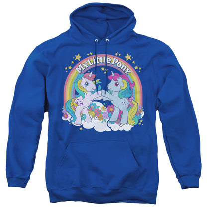 My Little Pony Retro Unicorn Fist Bump Mens Hoodie Royal Blue Officially Licensed