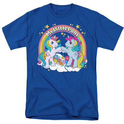 My Little Pony Retro Unicorn Fist Bump Mens T Shirt Royal Blue Officially Licensed