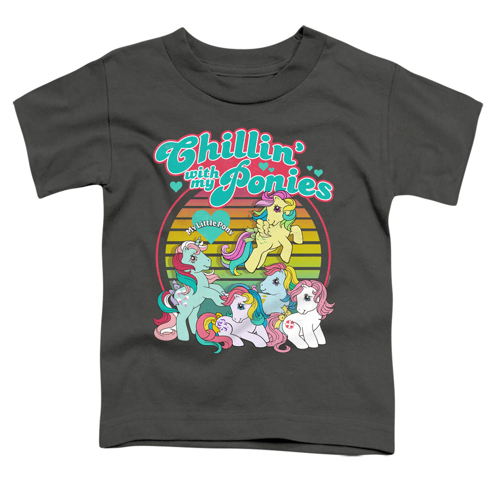 My Little Pony Retro Chillin With My Ponies Toddler Kids Youth T Shirt Charcoal Officially Licensed
