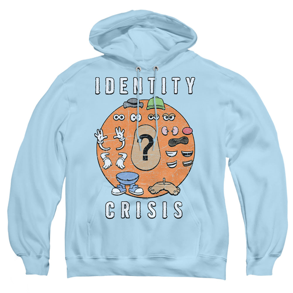 Mr Potato Head Identity Crisis Mens Hoodie Light Blue Officially Licensed